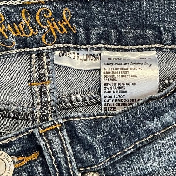 Cruel Girl Lindsay Bootcut Jeans Low Rise Medium Blue Denim Juniors 5R - Picture 6 of 13
